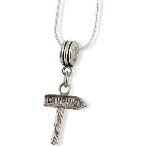 Camping Sign Snake Chain Necklace